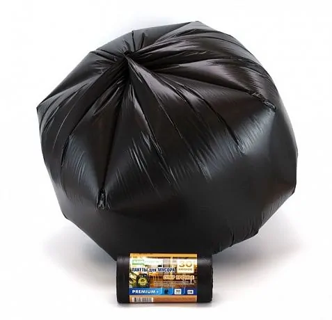 Мешки для мусора 30 л, 20 мкм, черные, ПСД, прочные (в рулоне 30 штук, 50х60 см) - Вид 3